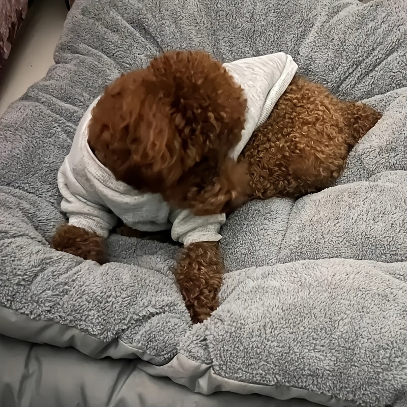 Extra Large Plush Dog Bed Sofa Cat Nest Dog Cage Mat, Thickened Super Soft Polyester Pet Mat, Suitable for Small, Medium and Large Cats and Dogs - Cute Rectangular Sofa