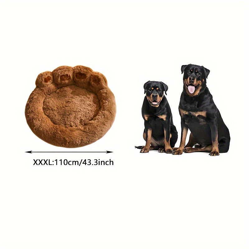 Ultra-Cozy Bear Paw Pet Bed - Luxurious Long Plush Dog Sleep Haven - Cloud-Soft Snuggle Cushion Sofa - Designed for Furry Friends - Adorable Bear Paw Shape