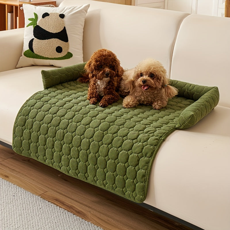 Luxurious Plush Pet Bed for Dogs & Cats - Non-Slip, Scratch-Resistant Sofa Nest with Polyester Fill - Ideal for Small to Medium Breeds
