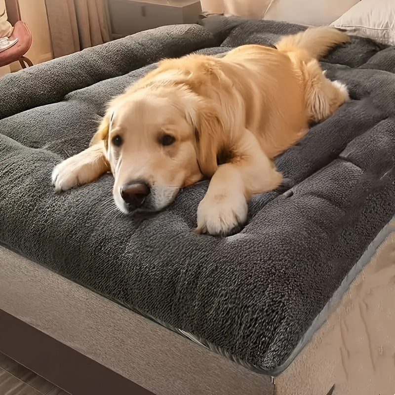 Extra Large Plush Dog Bed Sofa Cat Nest Dog Cage Mat, Thickened Super Soft Polyester Pet Mat, Suitable for Small, Medium and Large Cats and Dogs - Cute Rectangular Sofa
