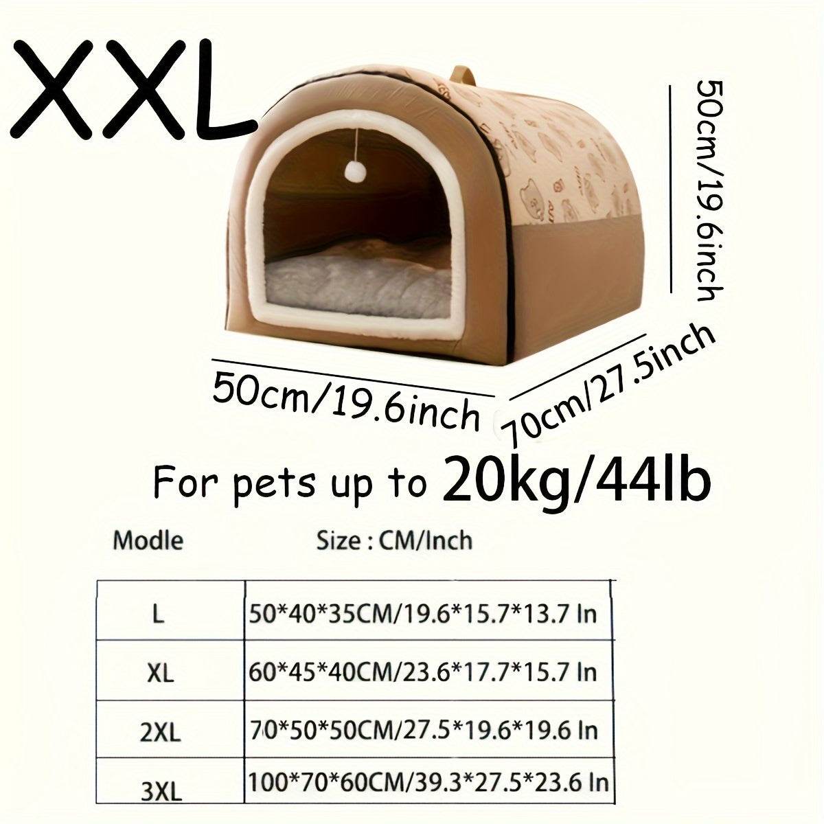 Whisker Haven Pet House - Soft, Warm, Washable, and Spacious Cozy Retreat for Cats and Small Dogs, Perfect for Golden Retrievers and Felines, with Plush Interior and Easy Assembly
