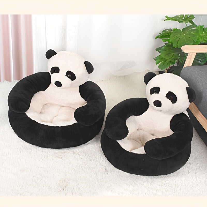 Cozy Panda-Themed Pet Bed - Washable, Contemporary Style for Cats & Dogs, Indoor/Outdoor Comfort
