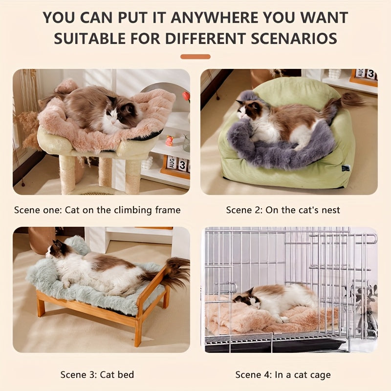 [Plush Pet Bed] Soft, Warm, Luxurious Plush Pet Bed for Dogs & Cats | Rectangular Polyester Blanket in Assorted Colors | All-Season Comfort, Ideal for Small to Large Breeds