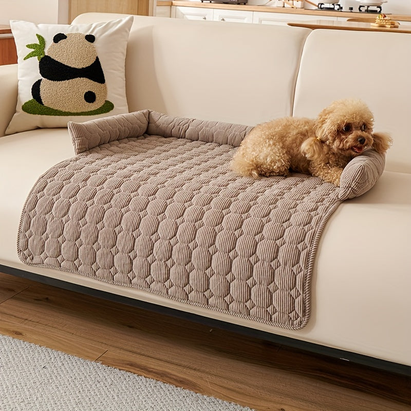Luxurious Plush Pet Bed for Dogs & Cats - Non-Slip, Scratch-Resistant Sofa Nest with Polyester Fill - Ideal for Small to Medium Breeds