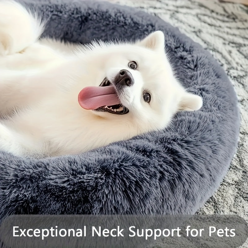 [2025 Upgrade]Ultimate Calming Plush Pet Cushion Sofa Bed Dog Bed - Heavenly Fluffy Pillow Nest for Cats & Small to Medium Dogs - Ultra-Soft Comfortable Nesting Haven