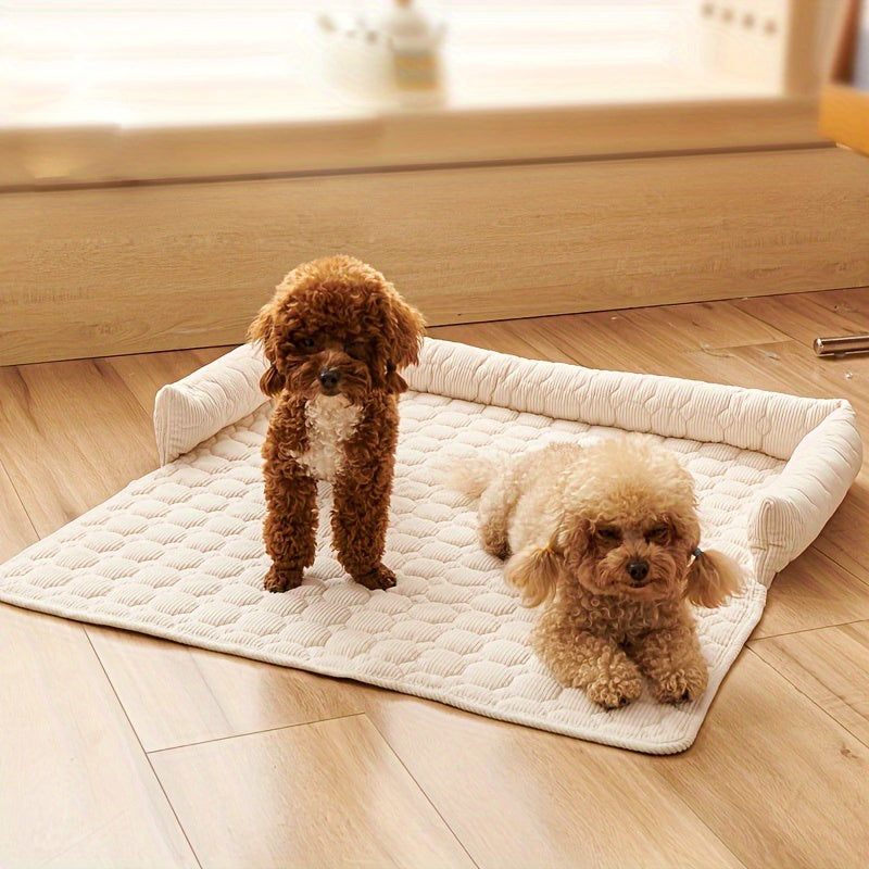 Luxurious Plush Pet Bed for Dogs & Cats - Non-Slip, Scratch-Resistant Sofa Nest with Polyester Fill - Ideal for Small to Medium Breeds