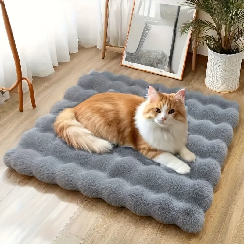 [Plush Pet Bed] Soft, Warm, Luxurious Plush Pet Bed for Dogs & Cats | Rectangular Polyester Blanket in Assorted Colors | All-Season Comfort, Ideal for Small to Large Breeds