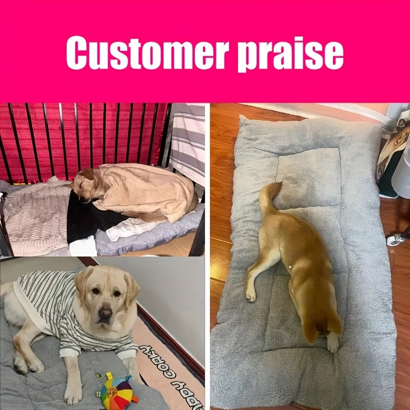 Extra Large Plush Dog Bed Sofa Cat Nest Dog Cage Mat, Thickened Super Soft Polyester Pet Mat, Suitable for Small, Medium and Large Cats and Dogs - Cute Rectangular Sofa