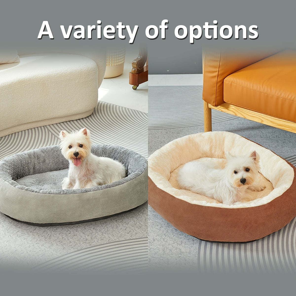 Cozy Plush Polypropylene 1pc Oval Pet Bed - Warm Dog Resting Pad for Extra Small to Medium Breeds - Non-Assembled