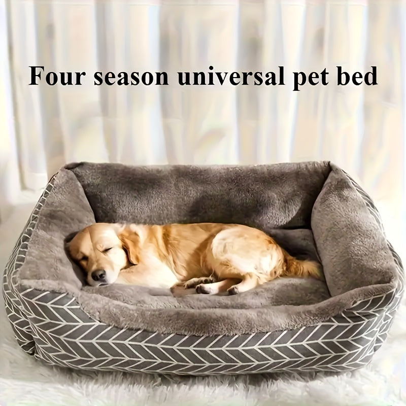 4 size options available. Ultra-soft and comfortable plush dog bed, made of plush polyester fiber. A winter warm pet sofa, suitable for dogs from extra-small to large breeds. No-assembly required warm thick mat for cats and dogs.