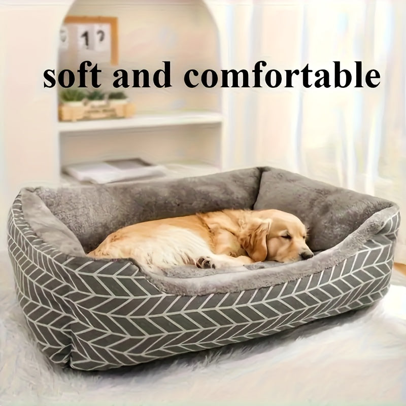 4 size options available. Ultra-soft and comfortable plush dog bed, made of plush polyester fiber. A winter warm pet sofa, suitable for dogs from extra-small to large breeds. No-assembly required warm thick mat for cats and dogs.